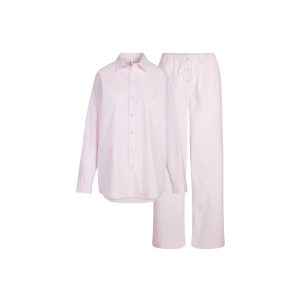 COTTON POPLIN OVERSIZED SLEEP SET | CHERRY BLOSSOM STRIPE