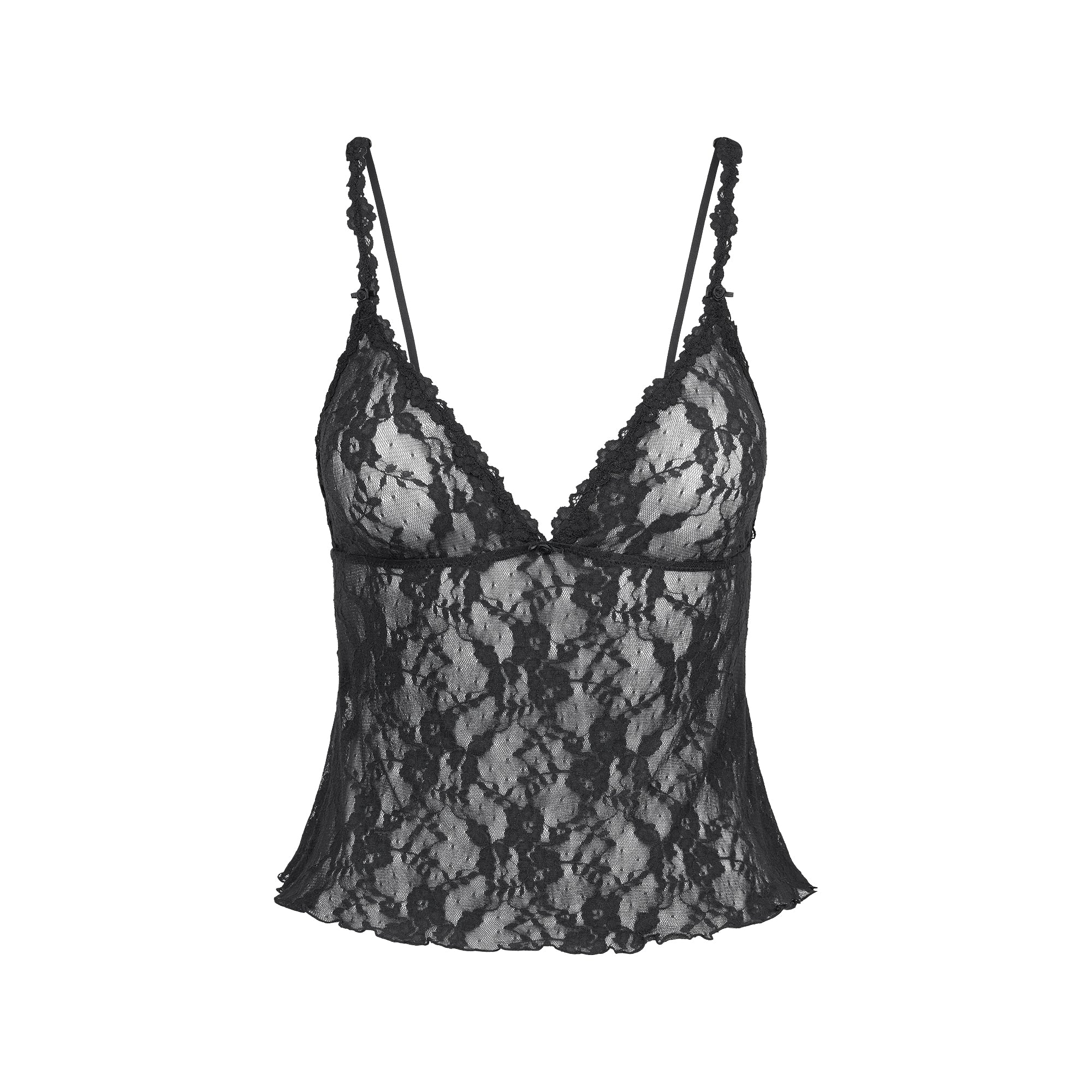 STRETCH LACE TRIANGLE CAMI AND SHORT SET | SOOT - Image 6