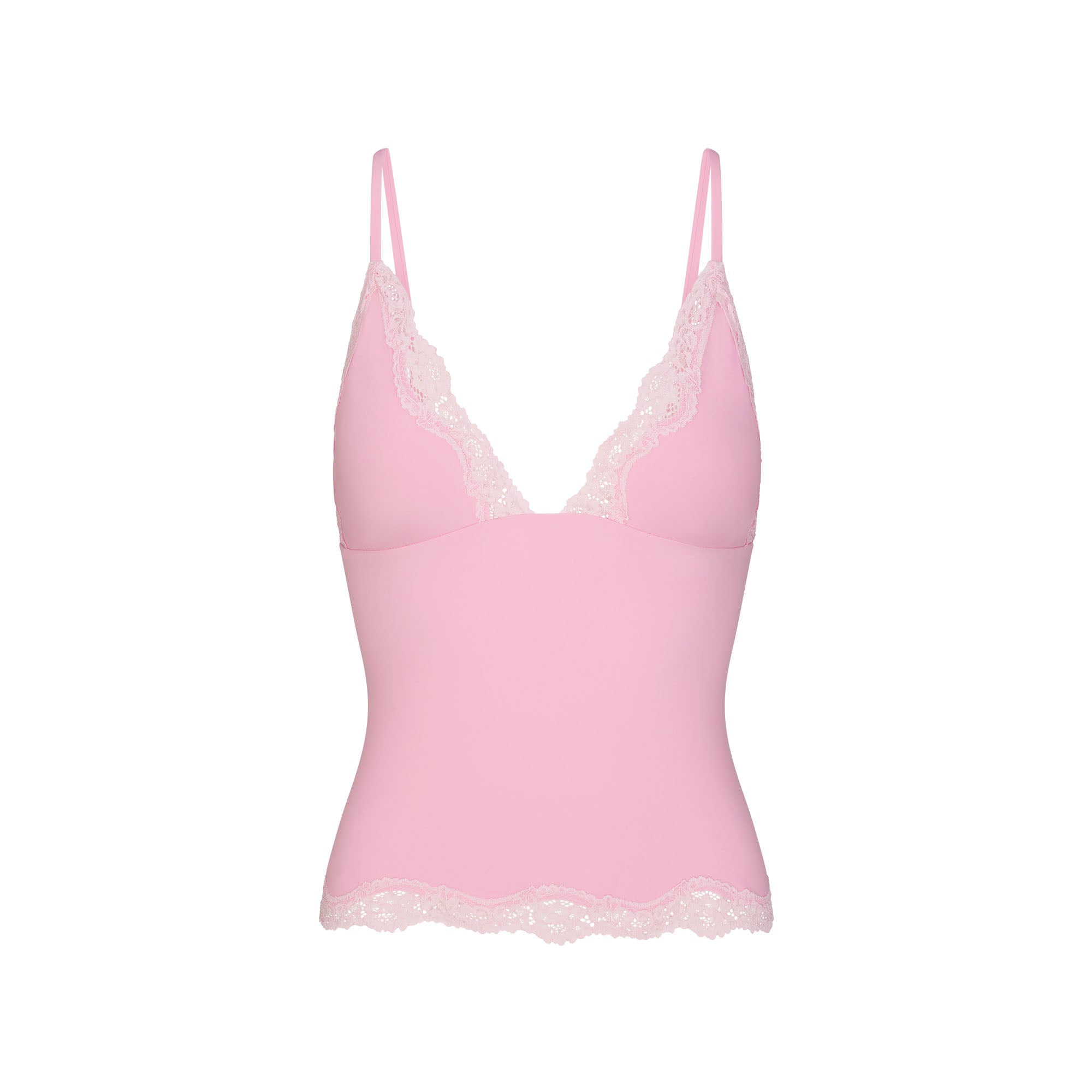 FITS EVERYBODY LACE TRIANGLE CAMI AND BOY SHORT SET | BUBBLE GUM TONAL - Image 6