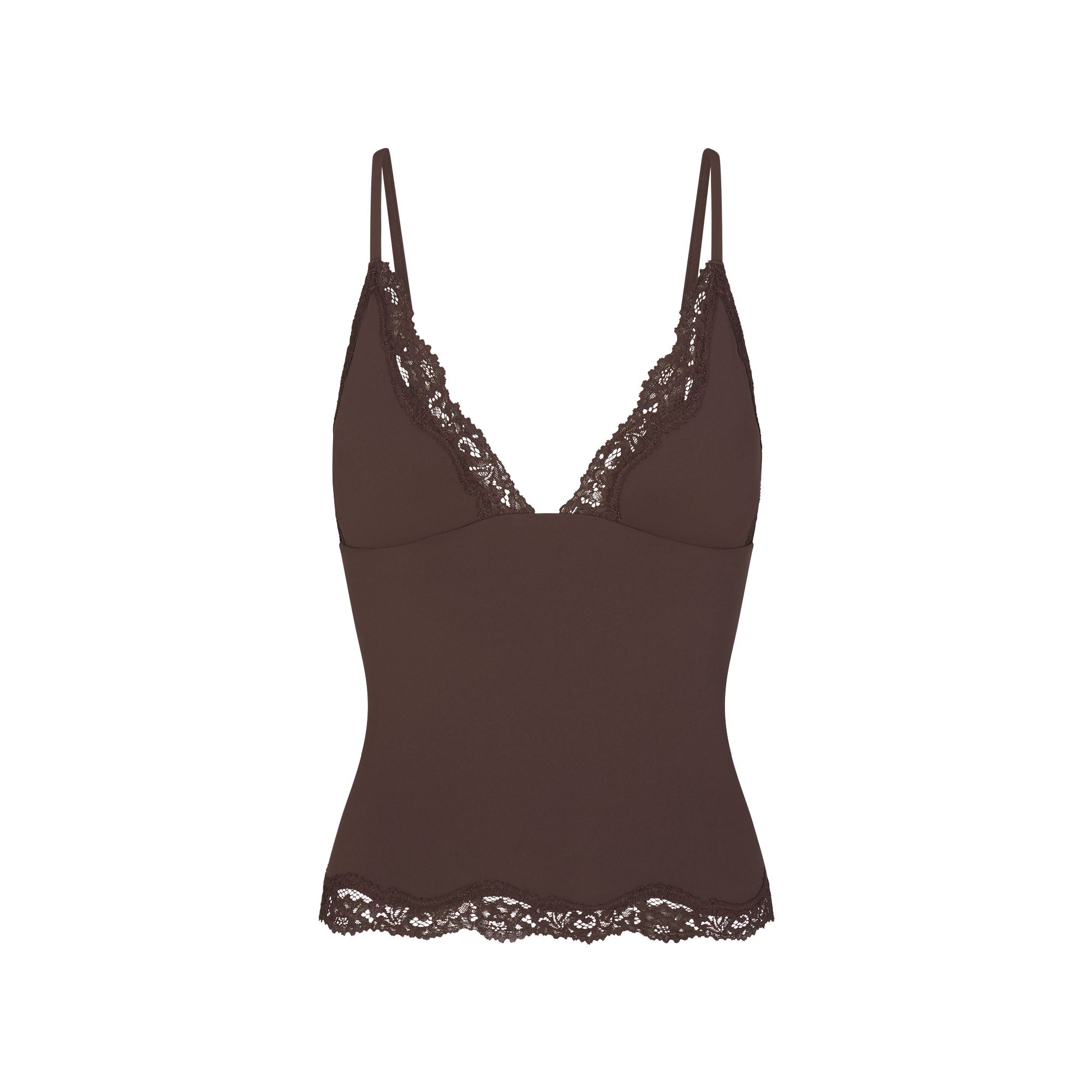 FITS EVERYBODY LACE TRIANGLE CAMI AND BOY SHORT SET | ESPRESSO - Image 6