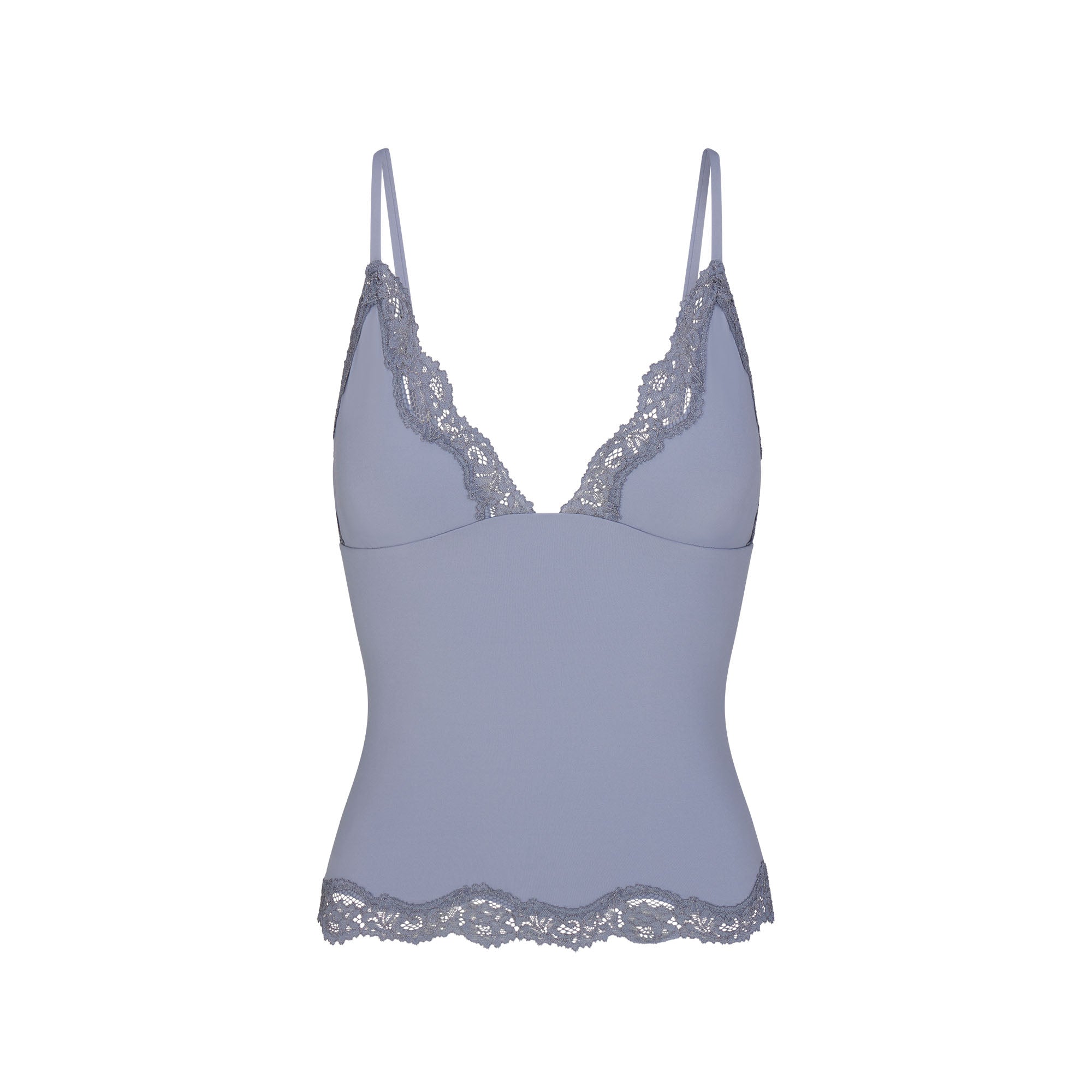 FITS EVERYBODY LACE TRIANGLE CAMI AND BOY SHORT SET | SLATE TONAL - Image 6