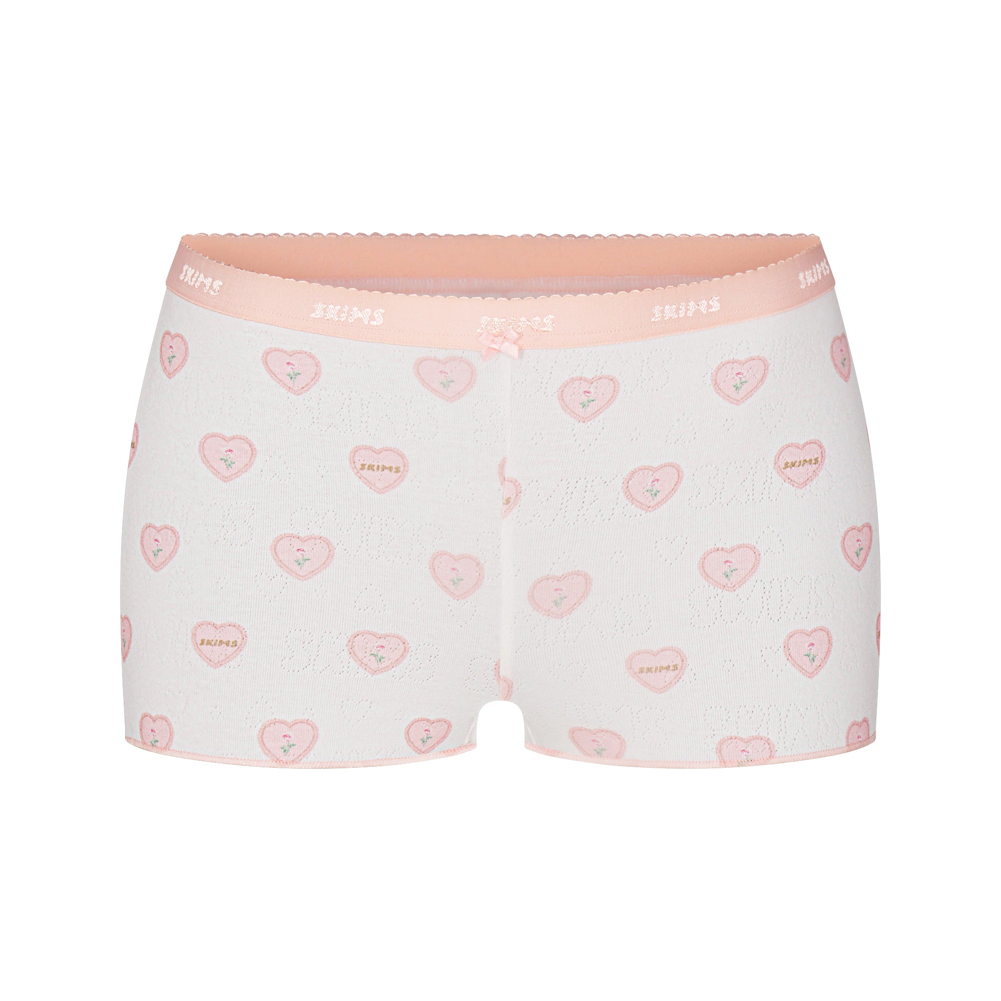 LOGO POINTELLE BABY TEE AND MICRO SHORT SET | SNOW LACE HEARTS - Image 7