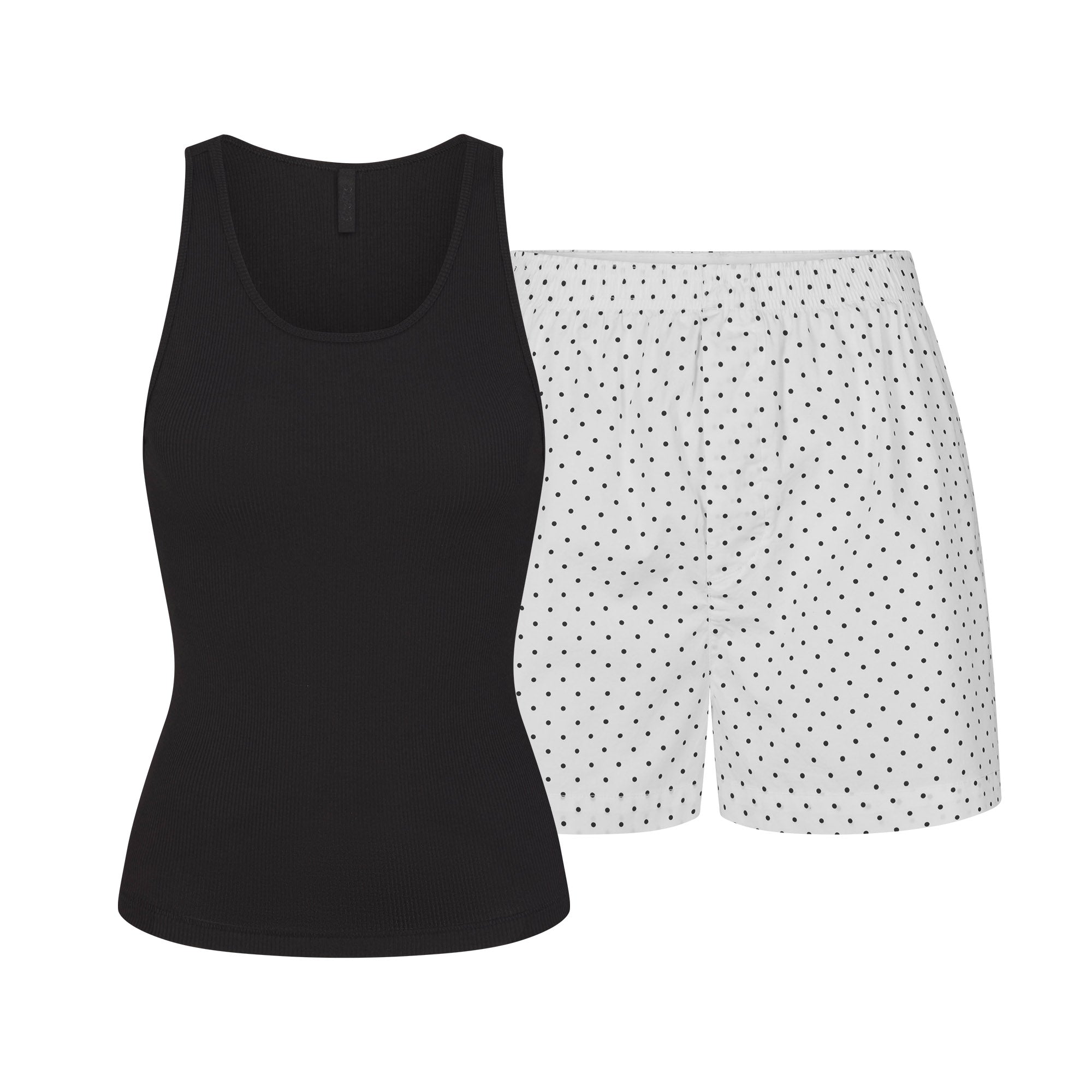 COTTON POPLIN BOXER SLEEP SET | ONYX DOT