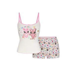 LOGO POINTELLE CAMI AND SHORT SET | MARBLE HAPPY BUNNIES