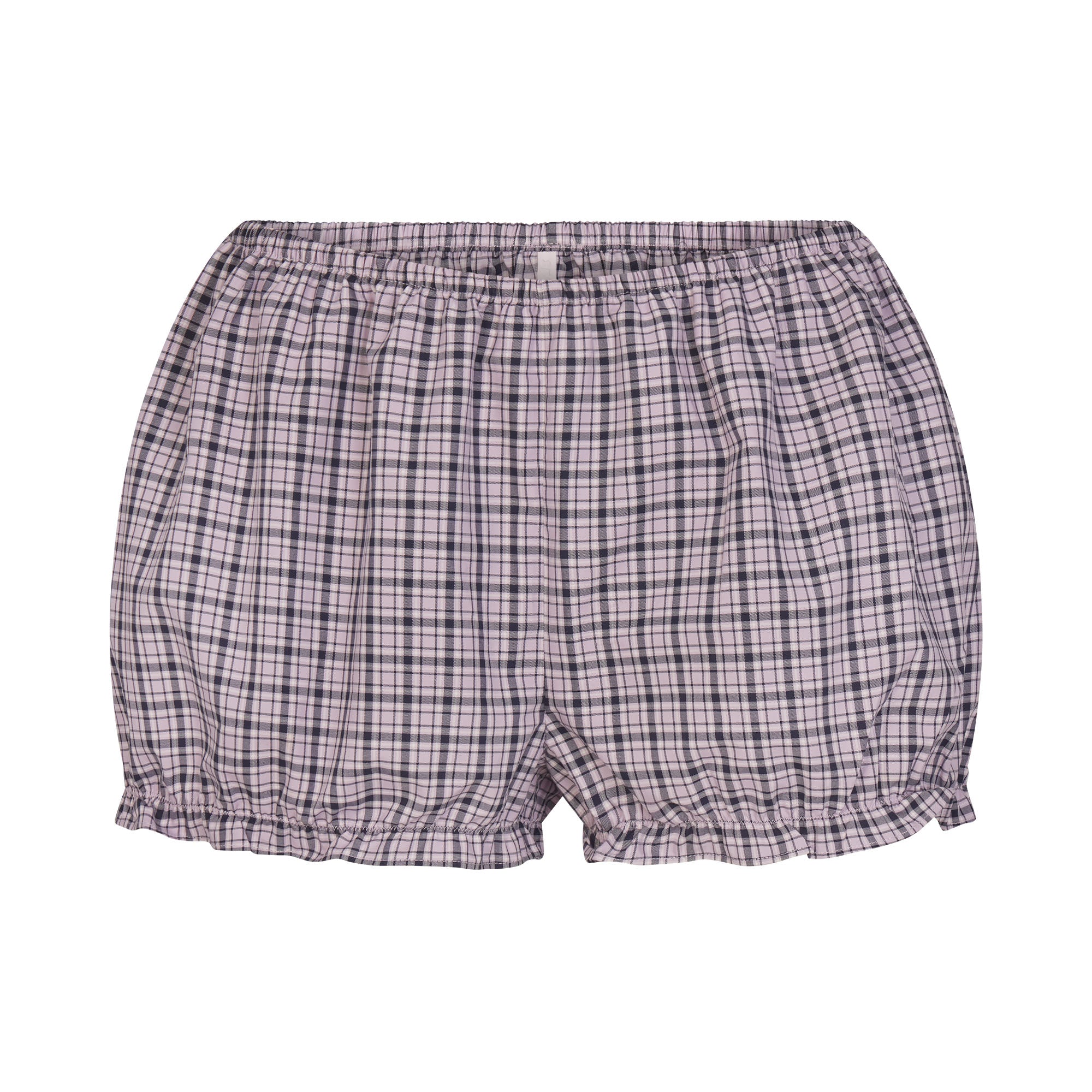 COTTON POPLIN SLEEP CROPPED BUTTON UP AND BLOOMER SET | IRIS MICA NAVY CHECK - Image 7