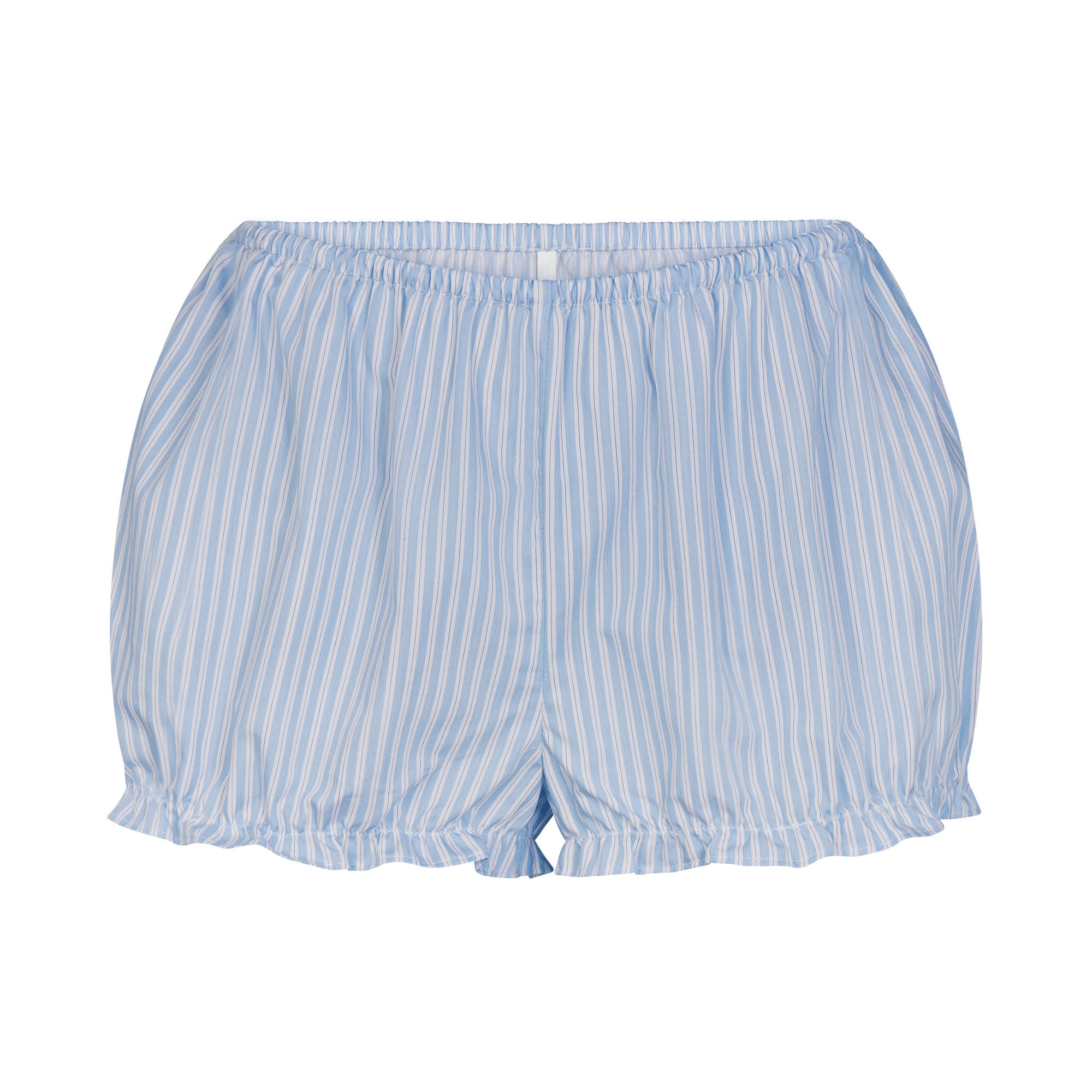 COTTON POPLIN SLEEP CROPPED BUTTON UP AND BLOOMER SET | MARINA MESH STRIPE - Image 8