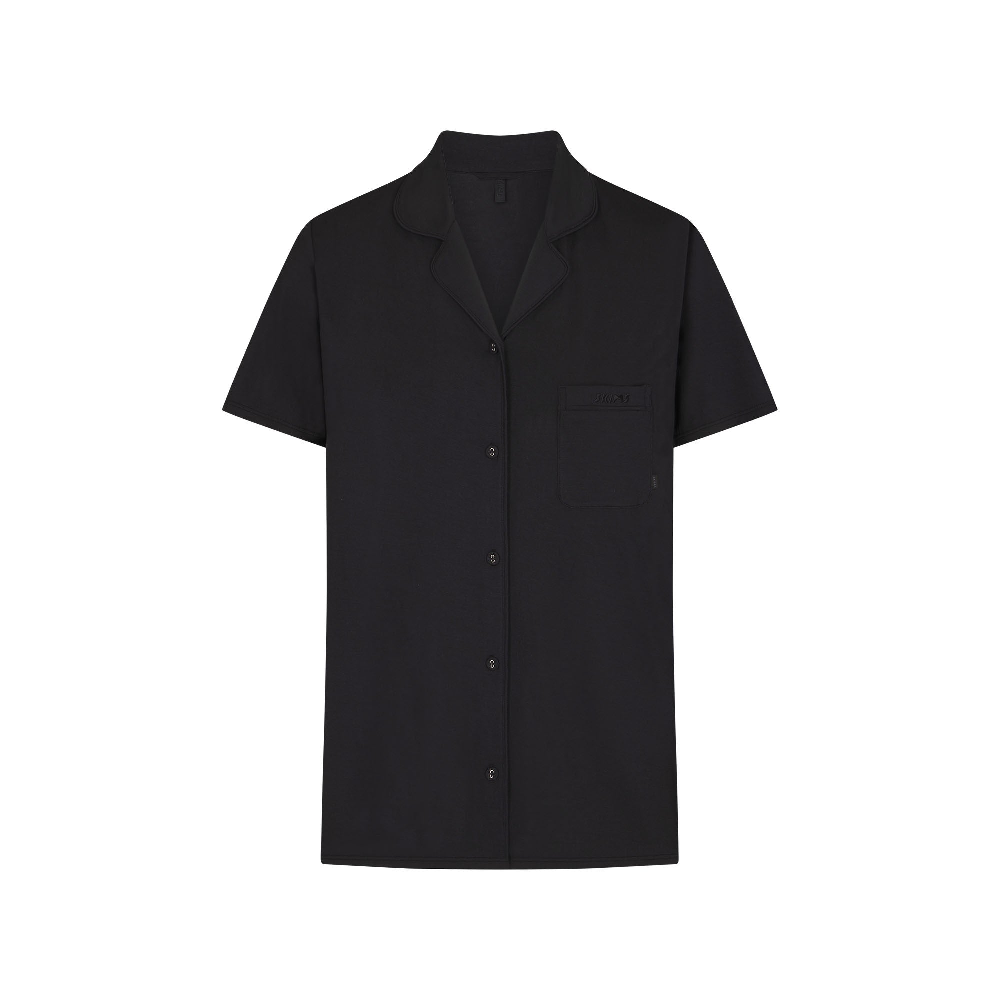 SKIMS SLEEP SHORT SLEEVE BUTTON UP SET | ONYX - Image 5