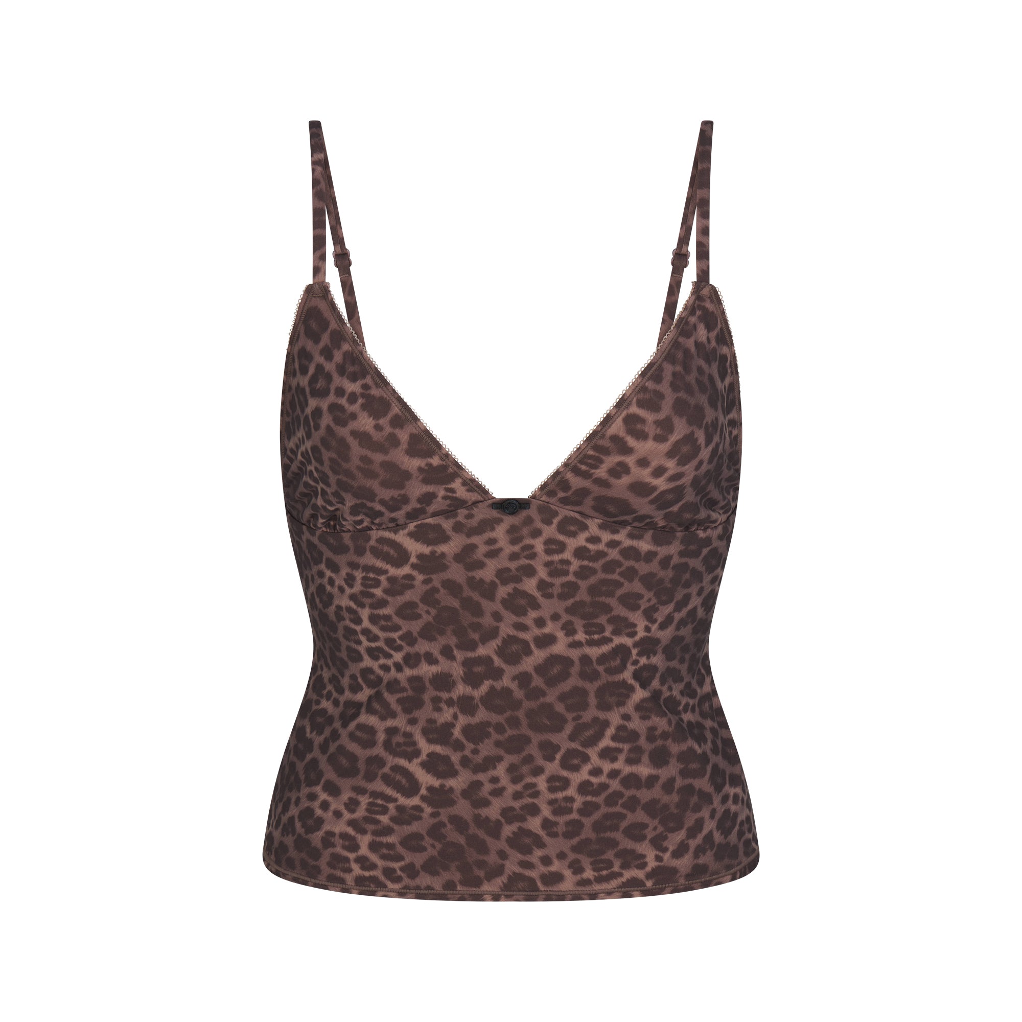 FITS EVERYBODY PICOT CAMI AND BOY SHORT SET | UMBER LEOPARD PRINT - Image 4