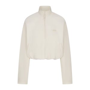 OUTDOOR FLEECE HALF ZIP PULLOVER | ECRU