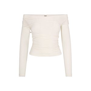 VETTESE X SKIMS SHEER MODAL OFF THE SHOULDER TOP | ECRU