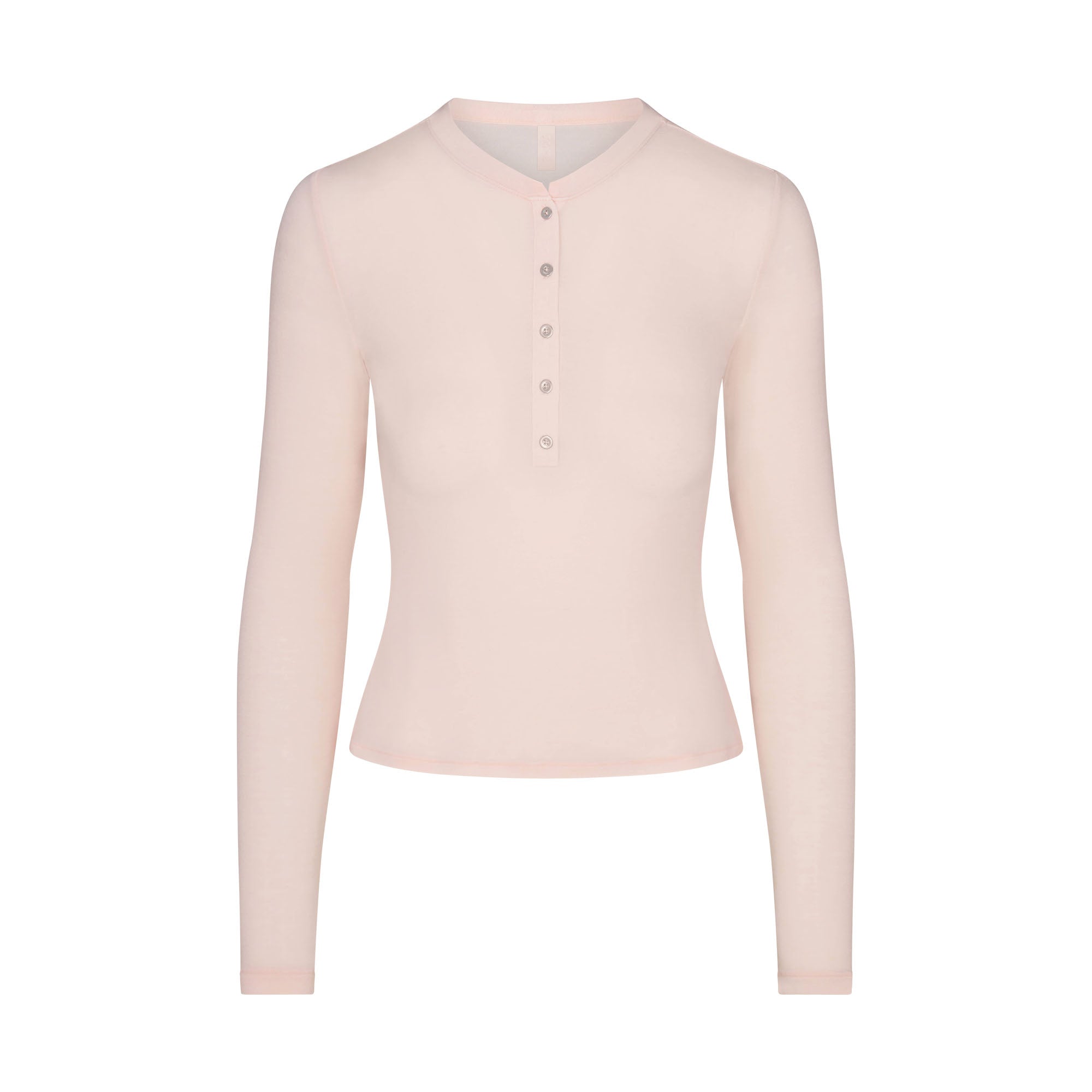 SHEER MODAL CREWNECK HENLEY | PRIMROSE