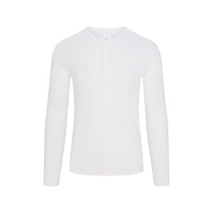 SKIMS COTTON RIB MENS HENLEY | CHALK