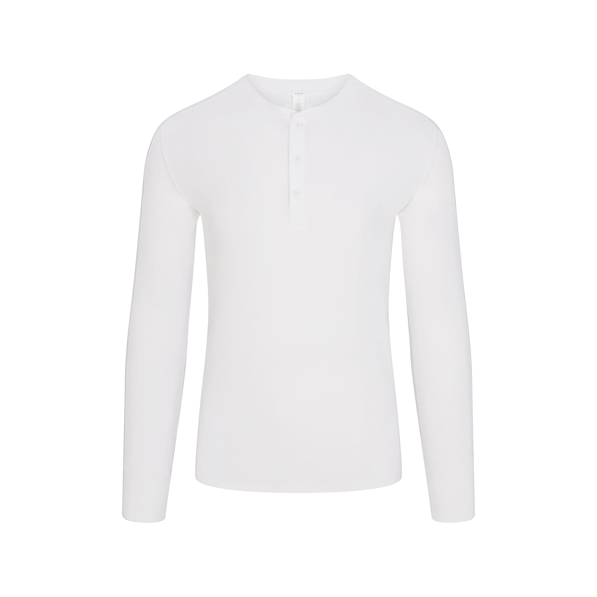 SKIMS COTTON RIB MENS HENLEY | CHALK