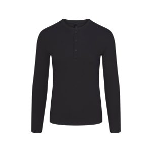 SKIMS COTTON RIB MENS HENLEY | ONYX