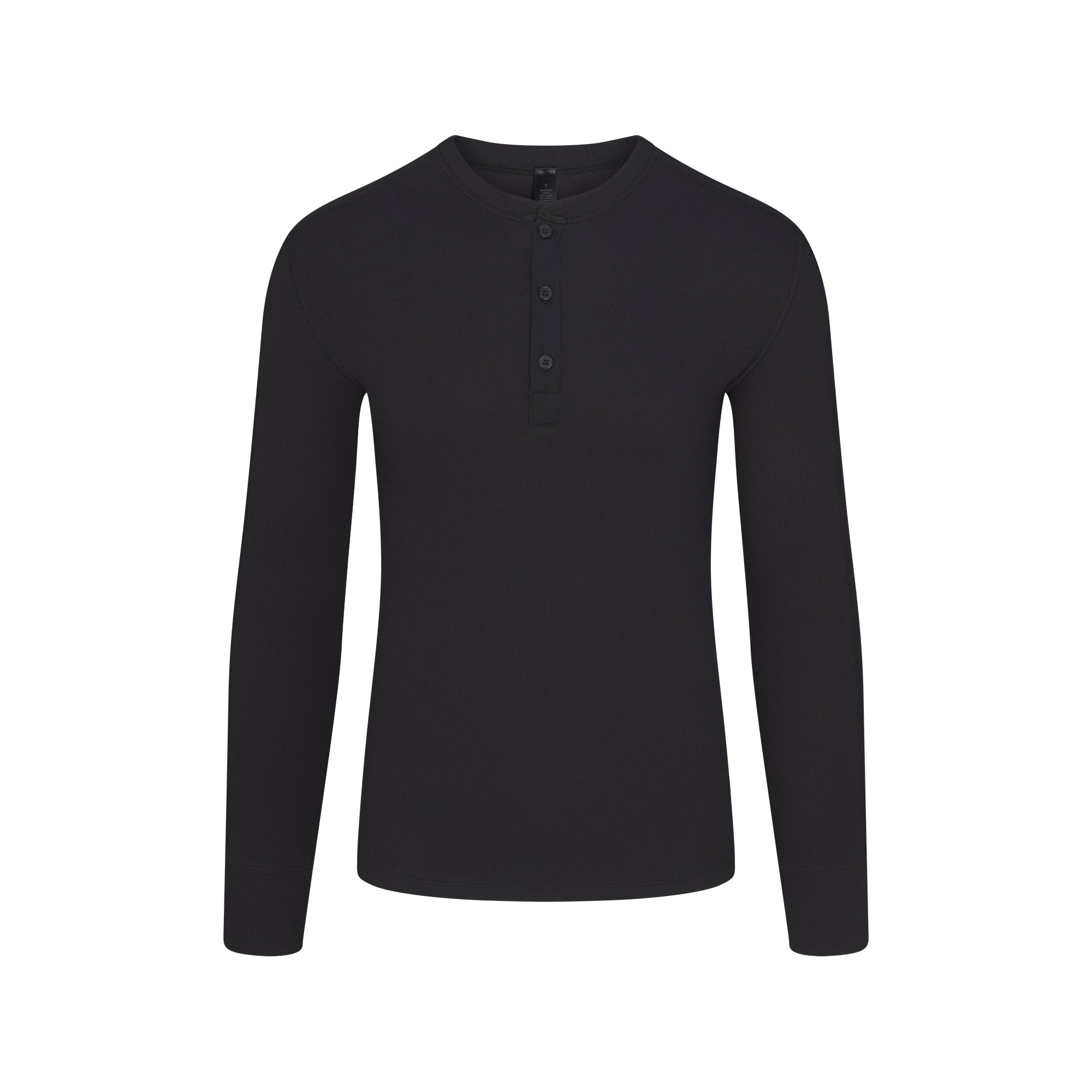 SKIMS COTTON RIB MENS HENLEY | ONYX