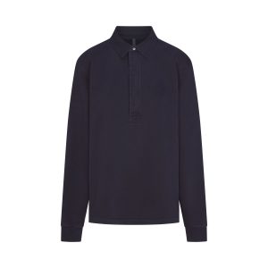 BOYFRIEND FLEECE OVERSIZED POLO  | BLUE BLACK