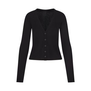 FEATHERWEIGHT CASHMERE CARDIGAN | ONYX