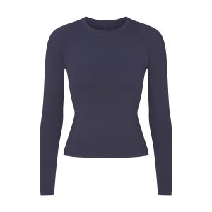 NikeSKIMS AIRY LONG SLEEVE CREW NECK TOP | DEEP ROYAL
