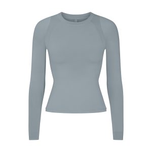 NikeSKIMS AIRY LONG SLEEVE CREW NECK TOP | WASHED PACIFIC