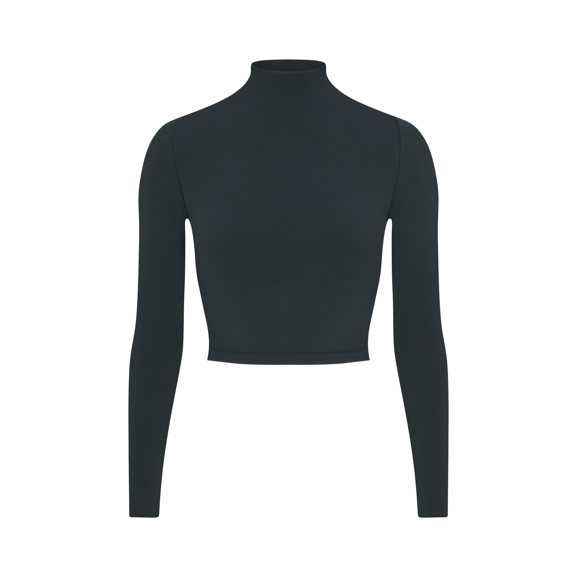 NikeSKIMS VINTAGE SEAMLESS MOCK NECK CROP TOP | DARK TEAL