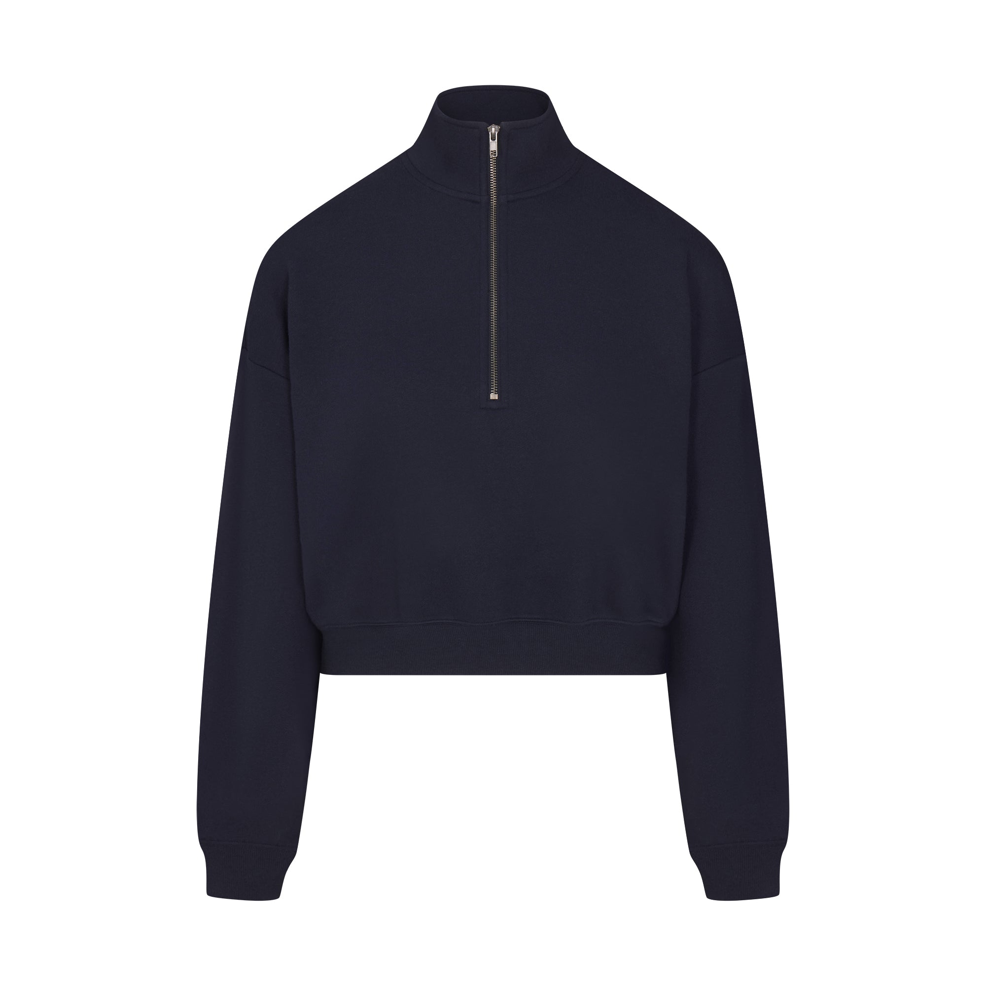 DRAPEY FRENCH TERRY HALF ZIP | NAVY