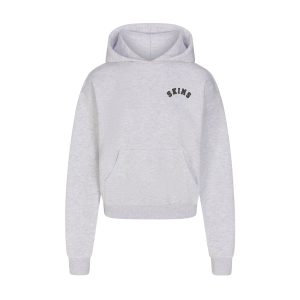 COTTON FLEECE LOGO CLASSIC HOODIE | LIGHT HEATHER GREY WITH ONYX LOGO