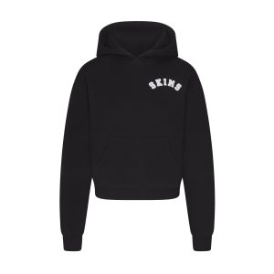 COTTON FLEECE CLASSIC HOODIE | ONYX SNOW ARCHED SKIMS LOGO