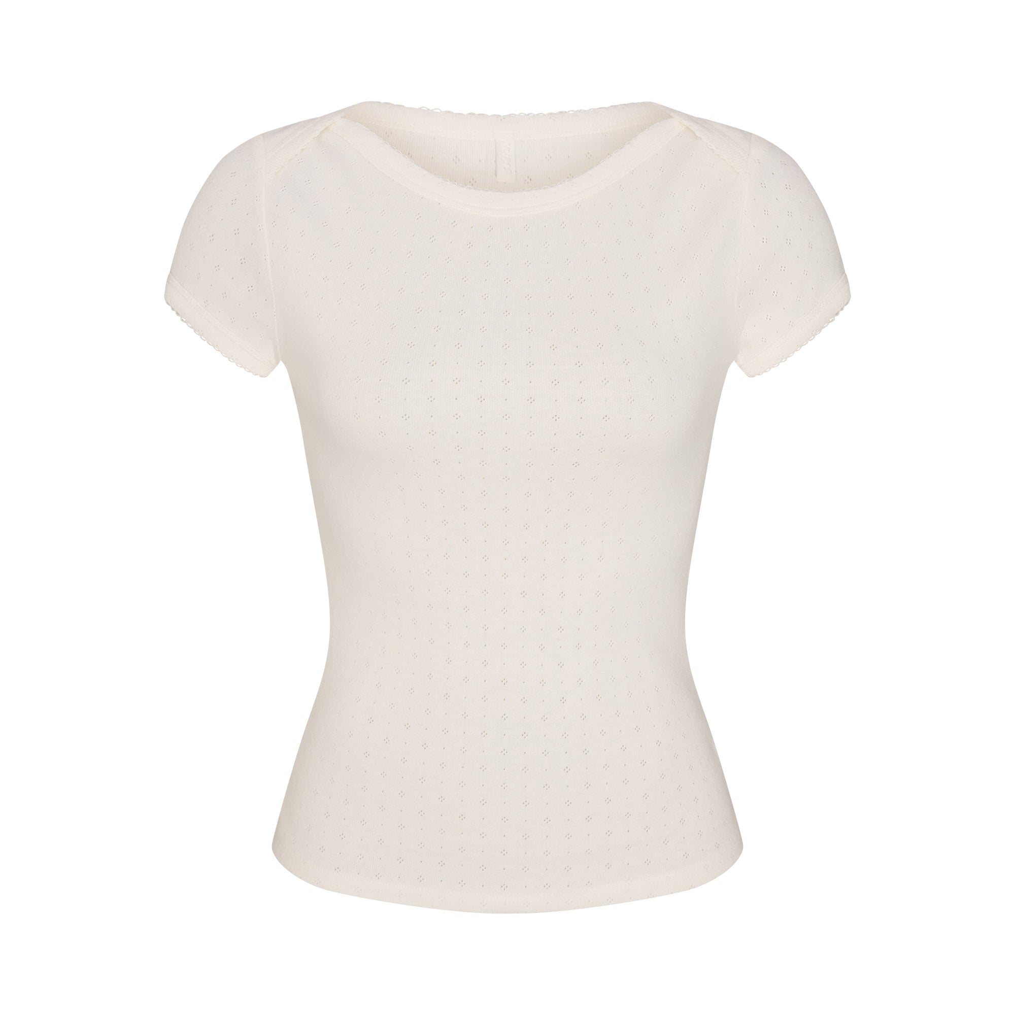 HEAVY POINTELLE BOATNECK TEE | MARBLE