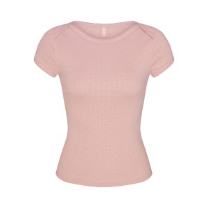 HEAVY POINTELLE BOATNECK TEE | MORGANITE