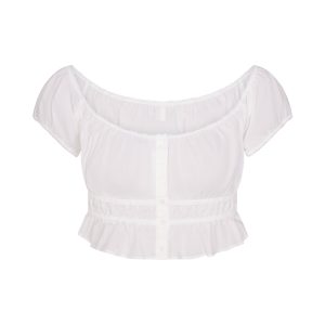 POPLIN APPAREL OFF THE SHOULDER TOP | SNOW