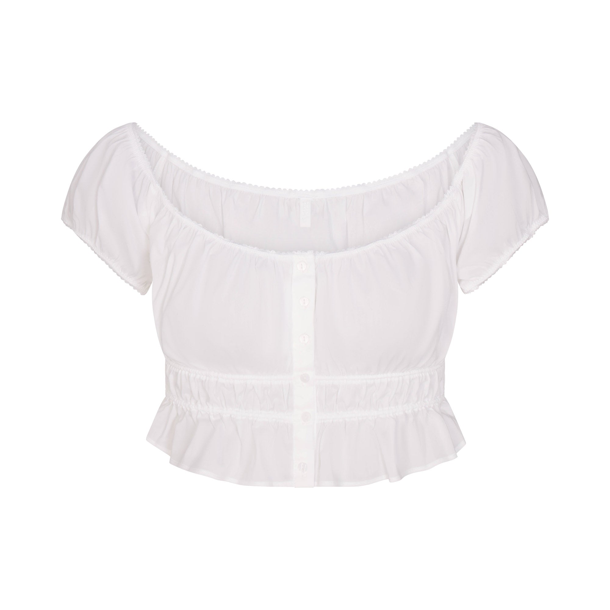 POPLIN APPAREL OFF THE SHOULDER TOP | SNOW