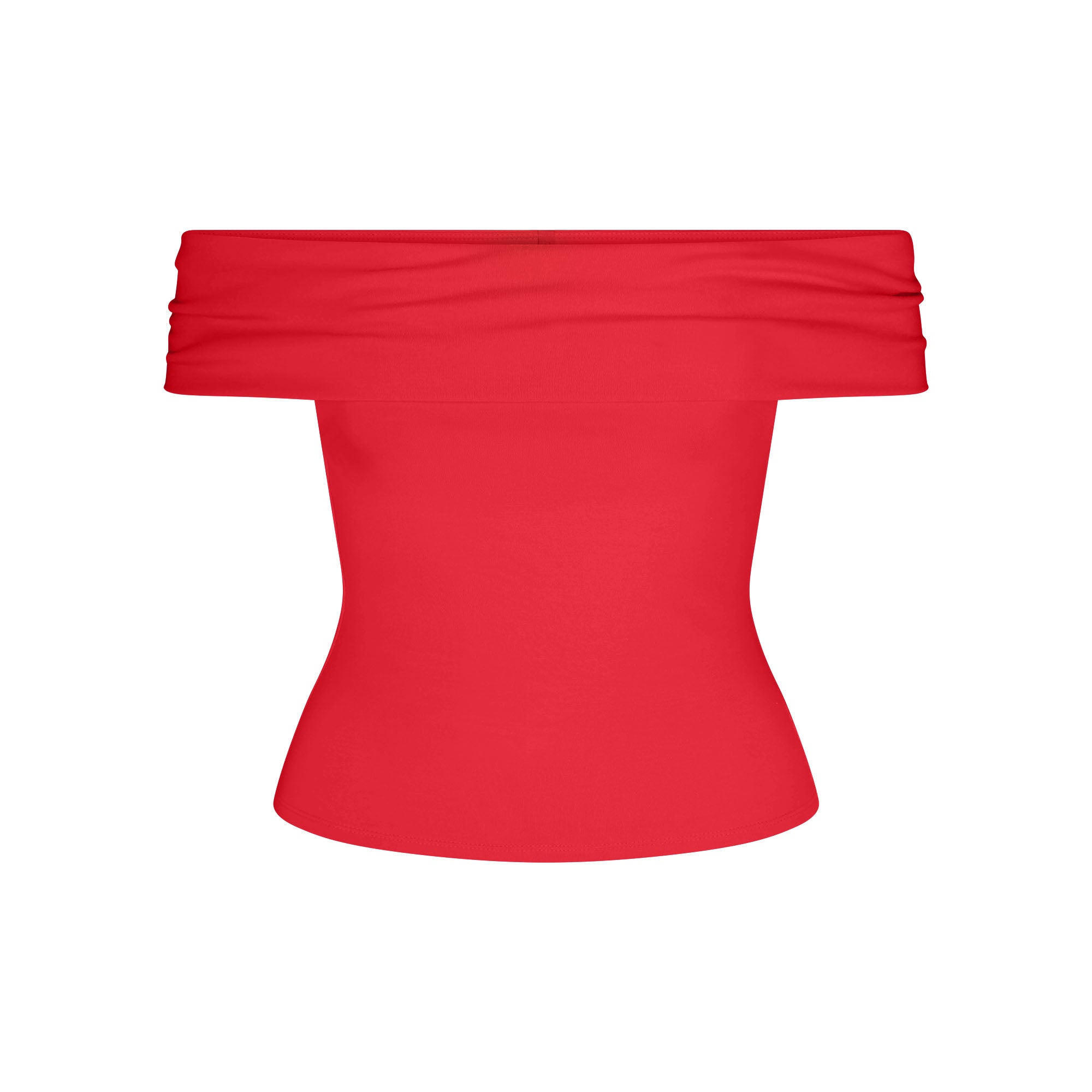 SMOOTH LAYERS ASYMMETRICAL OFF THE SHOULDER TOP | CARMINE