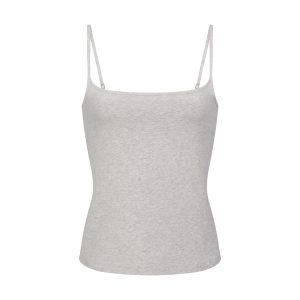 COTTON JERSEY SCOOP NECK CAMI | LIGHT HEATHER GREY