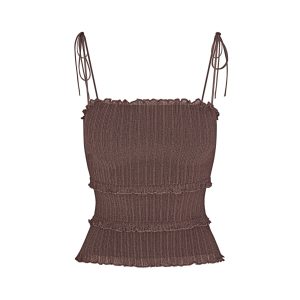 SHEER KNIT RUFFLE CAMI | AMETHYST
