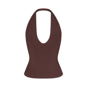 SMOOTH LAYERS HALTER TOP | COCOA