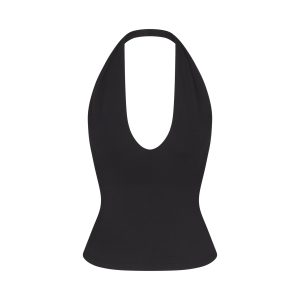 SMOOTH LAYERS HALTER TOP | OBSIDIAN