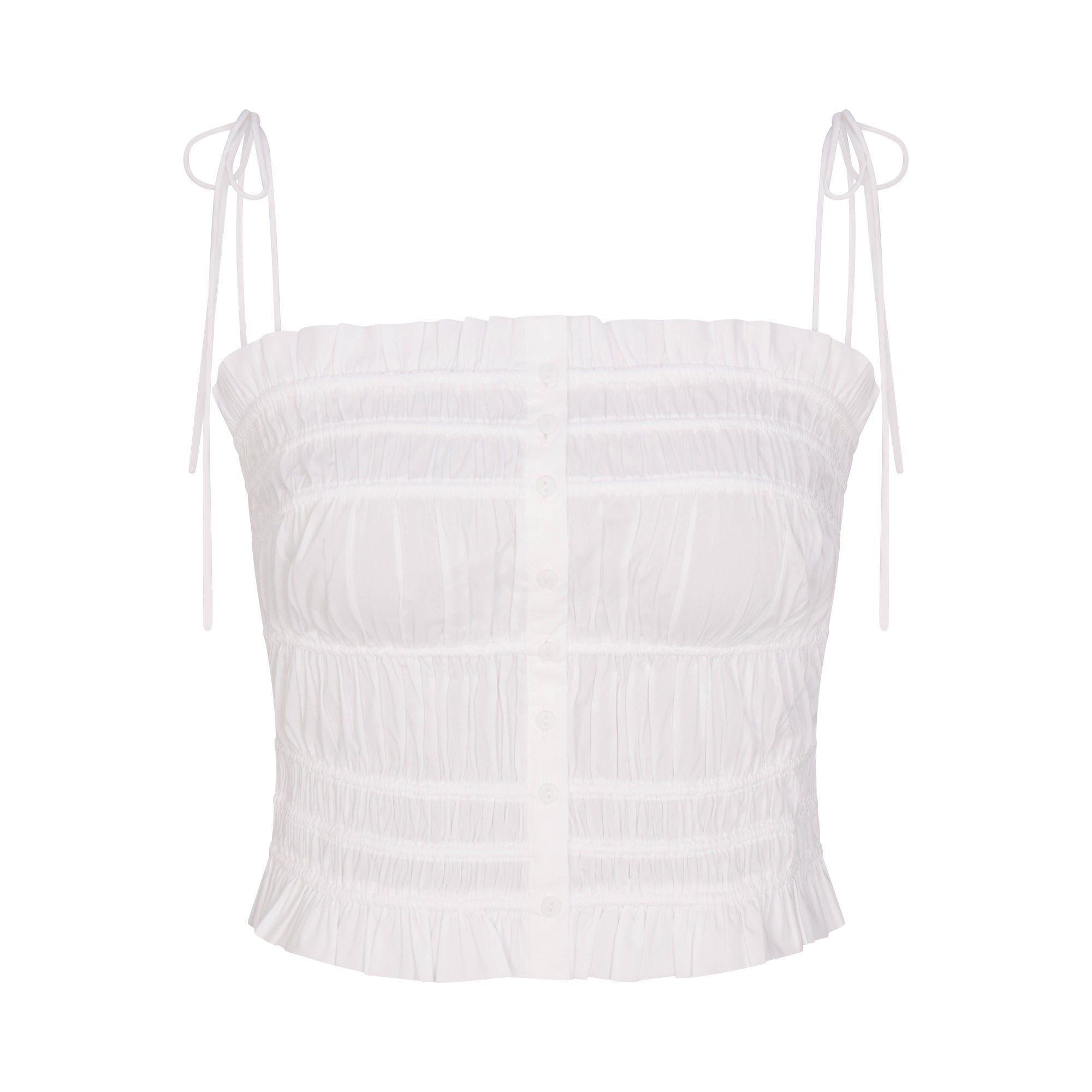 POPLIN APPAREL RUFFLE CAMI | SNOW
