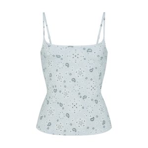 COTTON JERSEY SCOOP NECK CAMI | POWDER BLUE BANDANA
