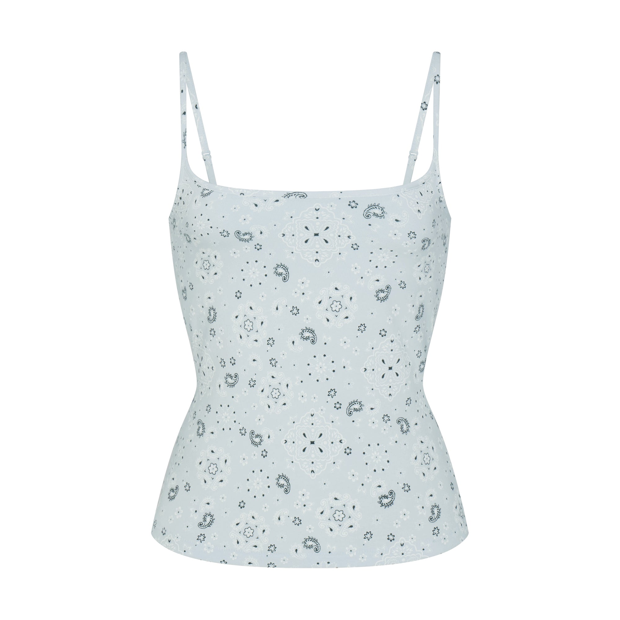 COTTON JERSEY SCOOP NECK CAMI | POWDER BLUE BANDANA
