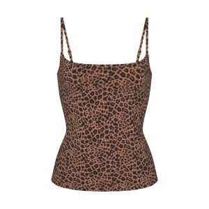 COTTON JERSEY SCOOP NECK CAMI | SIENNA NATURAL LEOPARD