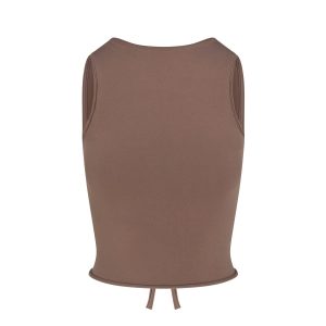 COTTON JERSEY TIE BACK TANK | AMETHYST