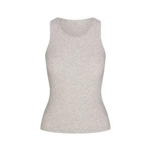RIB SLEEP TANK | LIGHT HEATHER GREY