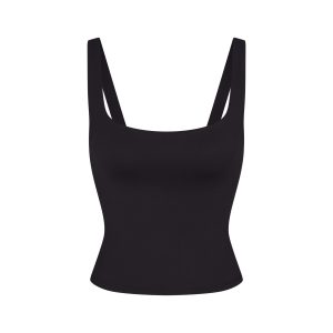 NikeSKIMS MATTE SQUARE NECK TANK | OBSIDIAN