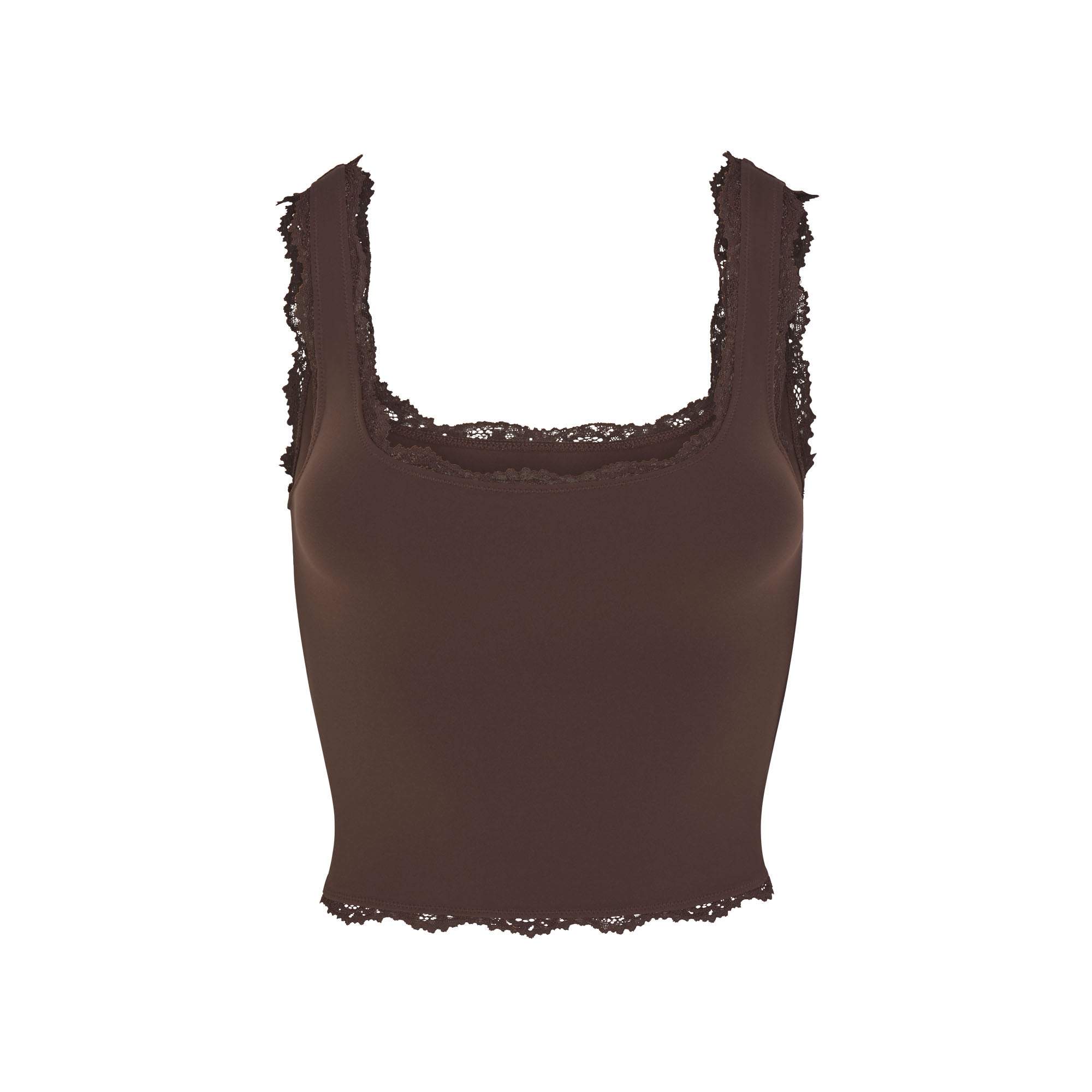 FITS EVERYBODY LACE TANK | ESPRESSO