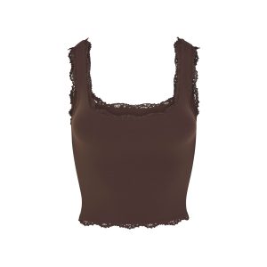 FITS EVERYBODY LACE TANK | ESPRESSO