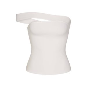 COTTON JERSEY ASYMMETRICAL TOP | MARBLE