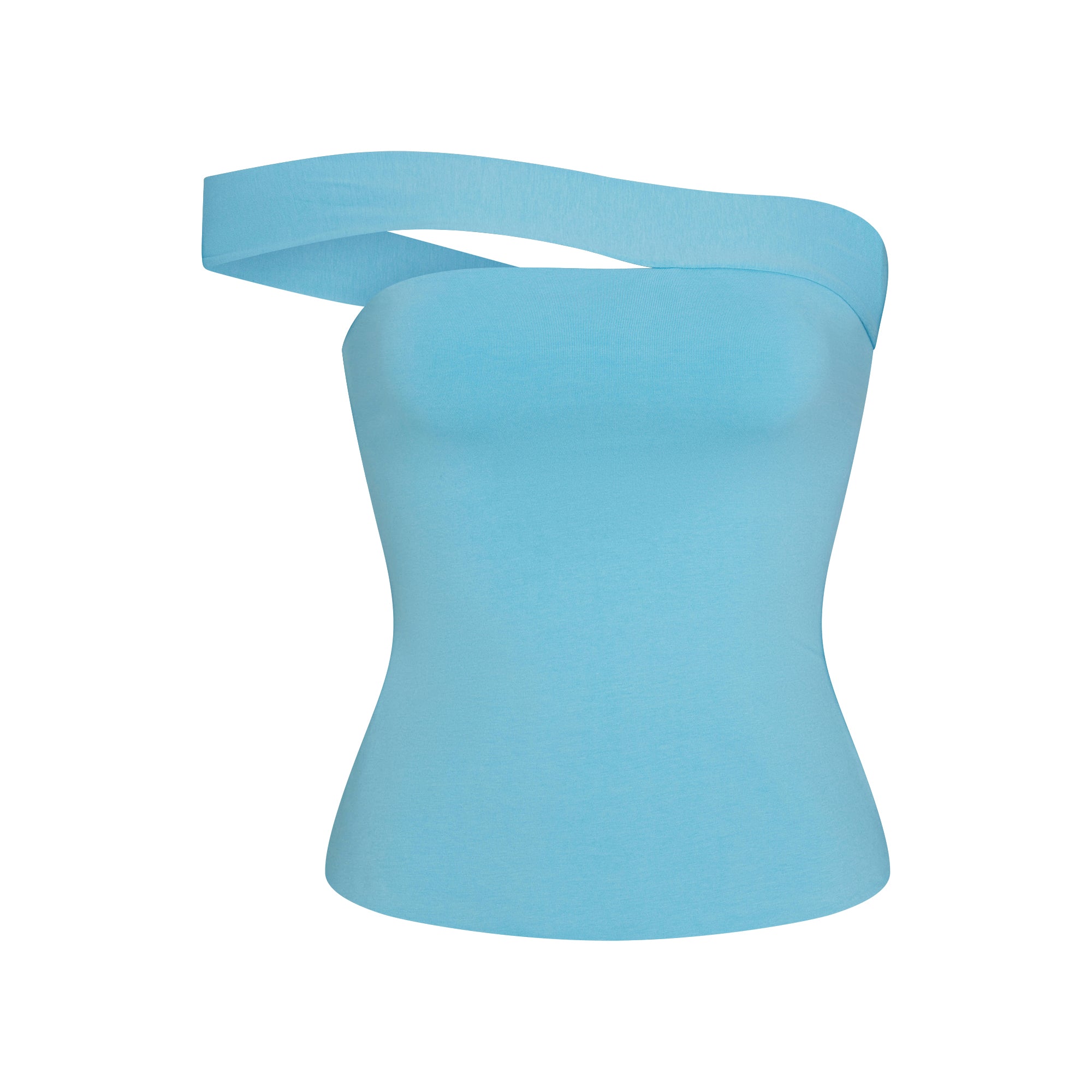 COTTON JERSEY ASYMMETRICAL TOP | WATER
