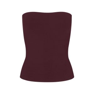 COTTON JERSEY TUBE TOP | CURRANT