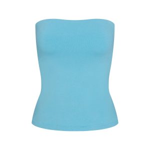 COTTON JERSEY TUBE TOP | WATER