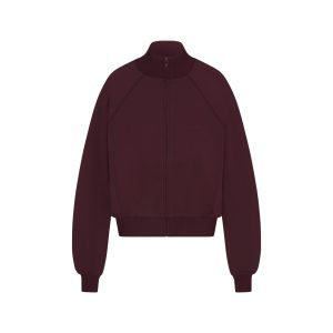 NikeSKIMS MATTE TRICOT TRACK JACKET | CURRANT